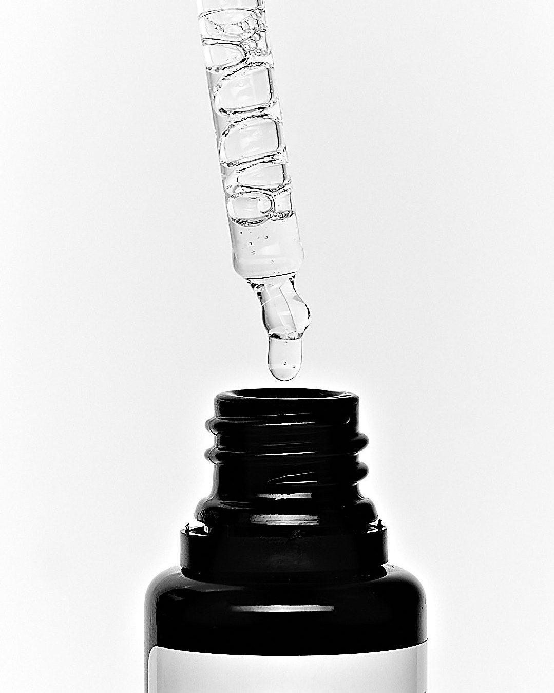 Dropper detail, clear serum texture