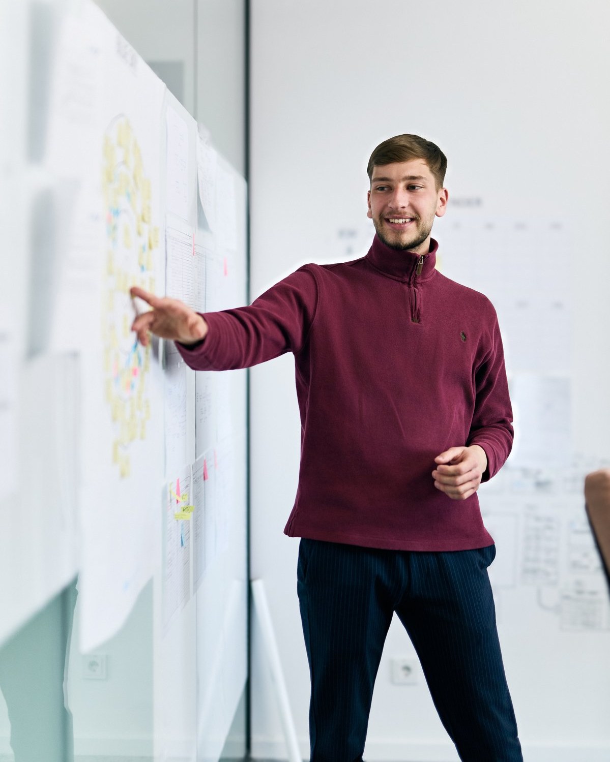 Presenting at a whiteboard