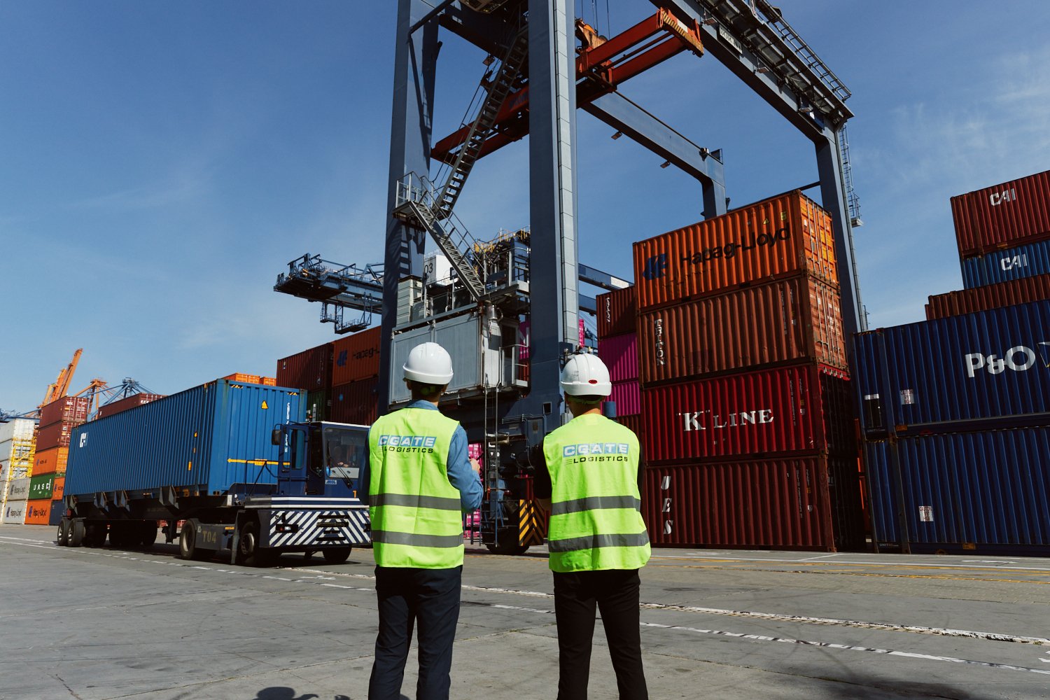 Logistics team at a container port