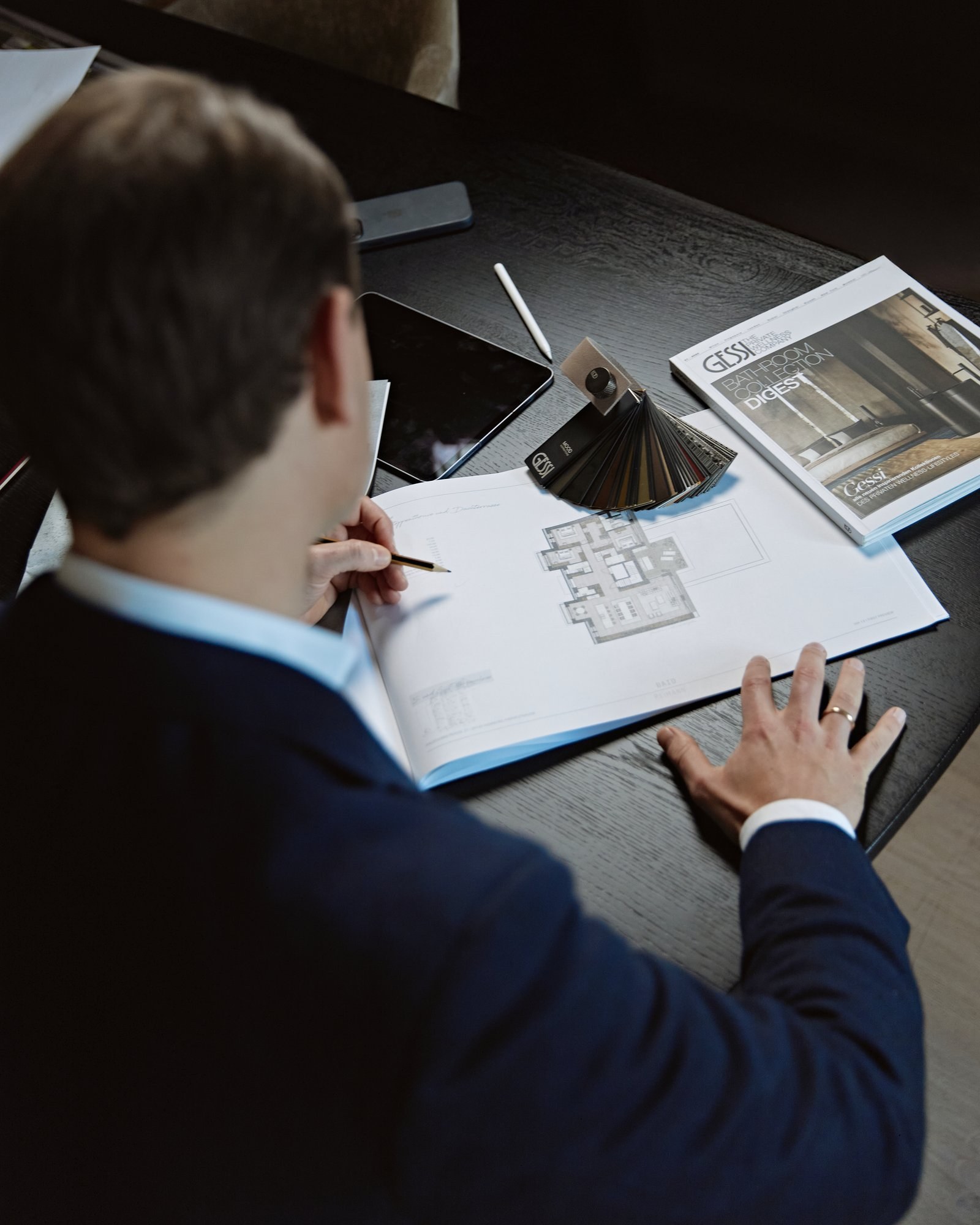 Reviewing floor plans