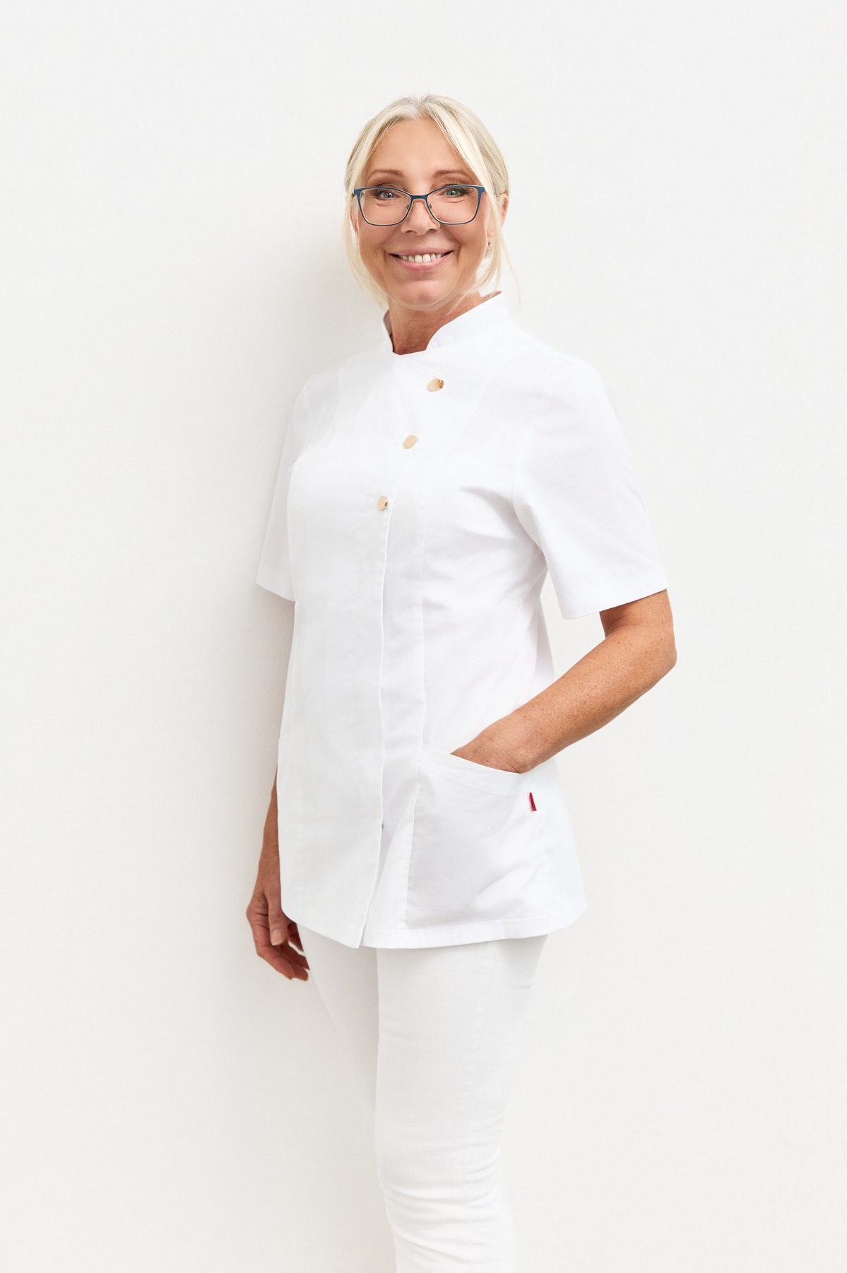 Studio portrait, white uniform